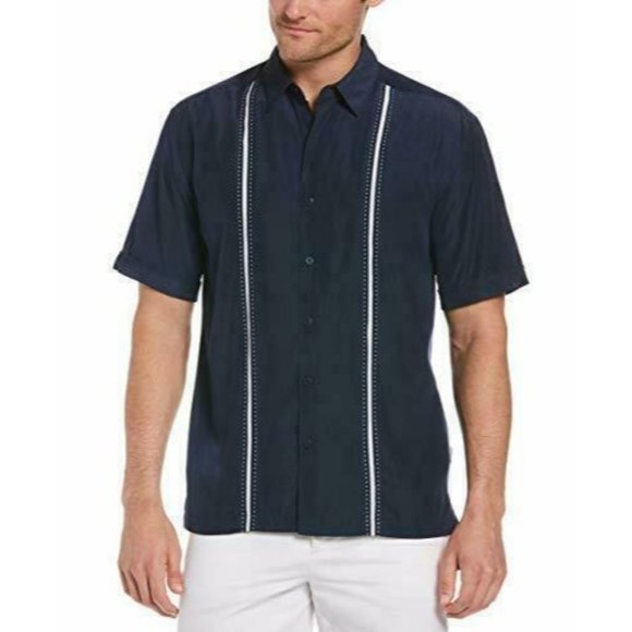 NWT $80 CUBAVERA SZ.4X‎ Button Down BLUE Linen Blend Shirt - Picture 1 of 6